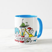 Dr. Seuss Characters & Teacher Name Tasse (VorderseiteRechts)