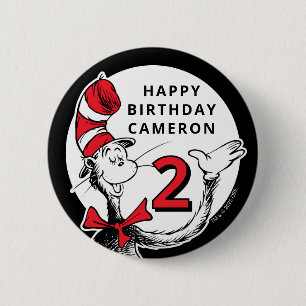 Dr. Seuss Charakter Konfetti Kindergeburtstag Button