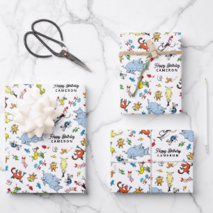 Dr. Seuss Charakter Konfetti Kindergeburtstag Geschenkpapier Set