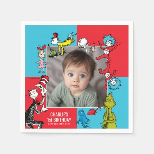 Dr. Seuss - Charaktere | KINDERGEBURTSTAG Serviette (Vorderseite)