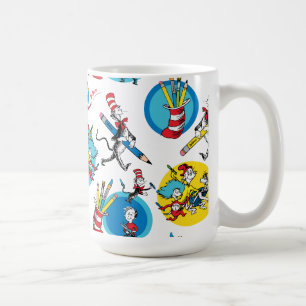 Dr. Seuss   Charaktere mit Bleistiften Muster Kaffeetasse