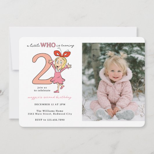 Dr. Seuss | Cindy-Lou Who Girl Birthday Invitation Einladung (Vorderseite)