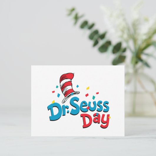 Dr. Seuss Day | Confetti Postkarte (Stehend Vorderseite)