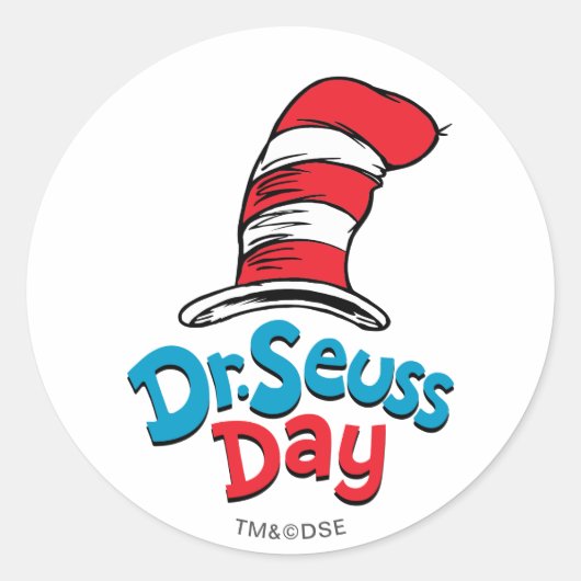 Dr. Seuss Day Runder Aufkleber (Vorderseite)