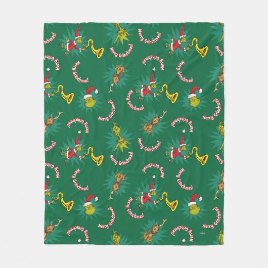 Dr. Seuss| Der Grinch| Merry Grinchmas Pattern Fleecedecke (Vorderseite)