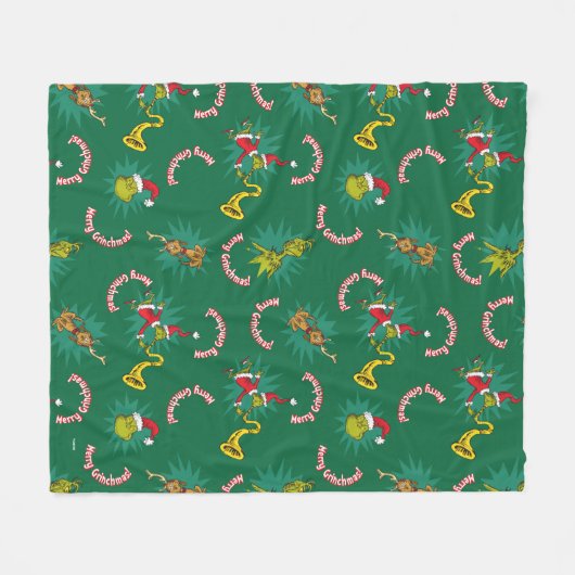 Dr. Seuss| Der Grinch| Merry Grinchmas Pattern Fleecedecke (Vorderseite (Horizontal))