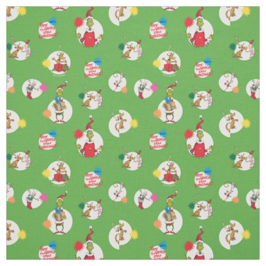 Dr. Seuss | Der Grinch | Weihnachts-Polka-Punkte Stoff (Muster)