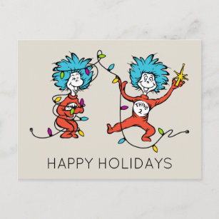Dr. Seuss   Der Knackpunkt   Ding 1 & Ding 2 tanze Feiertagspostkarte