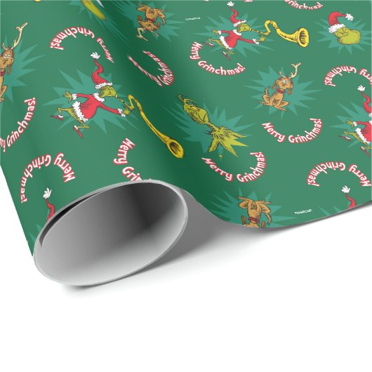Dr. Seuss | Der Knackpunkt | Merry Grinchmas Patte Geschenkpapier (Rolleneckpunkt)