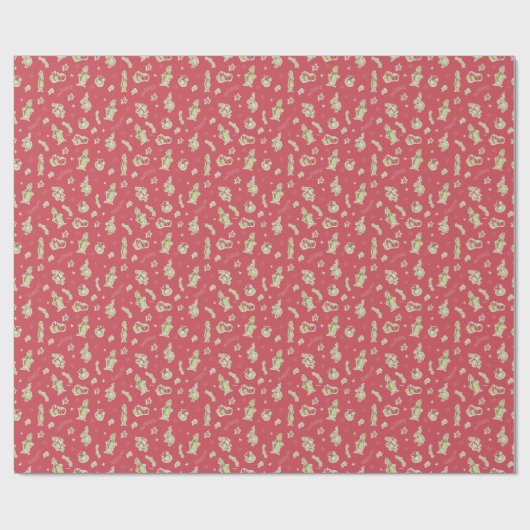 Dr. Seuss | Der Knackpunkt | Rotes Weihnachtsmuste Geschenkpapier (Flach)