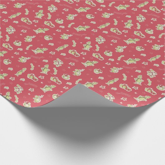 Dr. Seuss | Der Knackpunkt | Rotes Weihnachtsmuste Geschenkpapier (Ecke)