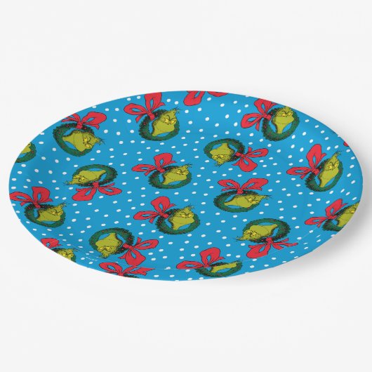 Dr. Seuss | Der Knackpunkt | Weihnachtsmuster Pappteller (Schrägansicht)