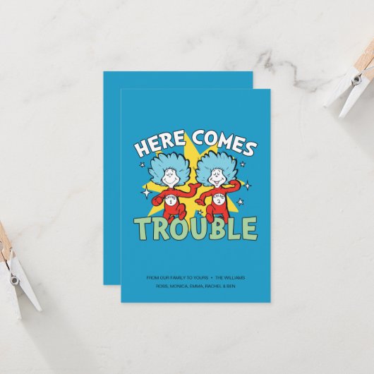 Dr. Seuss | Die eine Sache hier kommt aus Schwieri Karte (Vorderseite/Rückseite Beispiel)