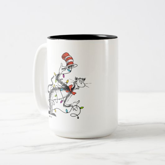 Dr. Seuss | die Grinch | boshafte Katze im Hut Zweifarbige Tasse (Vorderseite Links)