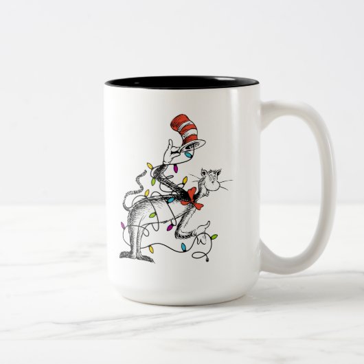 Dr. Seuss | die Grinch | boshafte Katze im Hut Zweifarbige Tasse (Rechts)