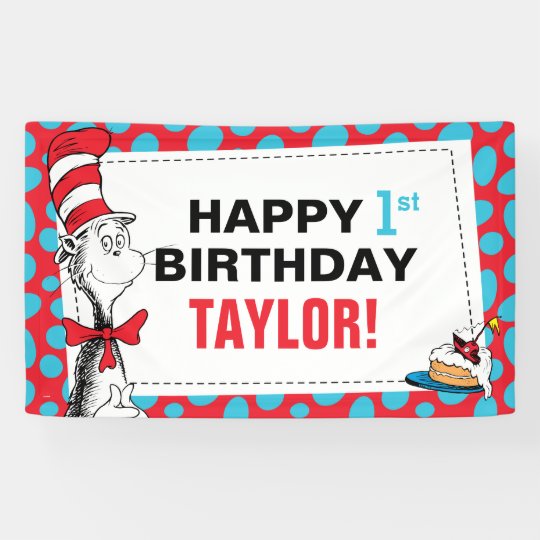 Dr Seuss Die Katze Am Geburtstag Banner Zazzle De