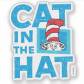 Dr. Seuss| Die Katze im Hutlogo - Vintag Aufkleber (Vorderseite)