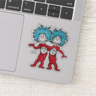 Dr. Seuss Ding 1, Ding 2 sitzend Aufkleber