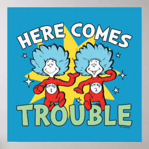Dr. Seuss   Ding Eins Ding Zwei Ärger kommt Poster