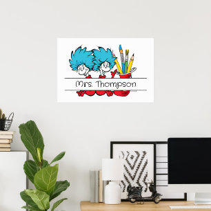 Dr. Seuss   Ding Eins Ding Zwei Lehrer Name Poster