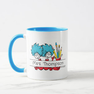 Dr. Seuss Ding Eins Ding Zwei Lehrer Name Tasse