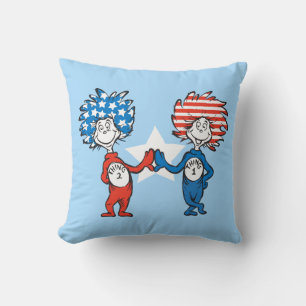 Dr. Seuss   Ding Eins Ding Zwei Patriotische Grafi Kissen