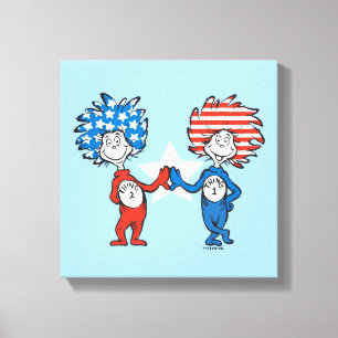 Dr. Seuss Ding Eins Ding Zwei Patriotisches Graf Leinwanddruck