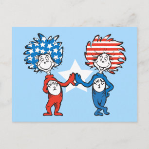 Dr. Seuss Ding Eins Ding Zwei Patriotisches Graf Postkarte