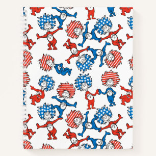 Dr. Seuss Ding Eins Ding Zwei US-Flagge-Muster Notizblock
