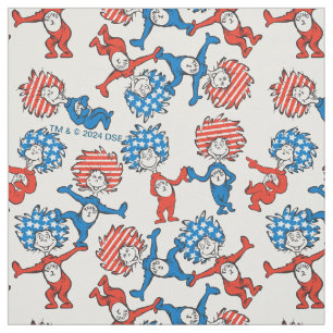 Dr. Seuss   Ding Eins Ding Zwei US-Flaggen-Muster Stoff