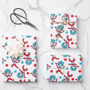 Dr. Seuss Ding Eins Ding Zwei Zwillings-Baby-Par Geschenkpapier Set