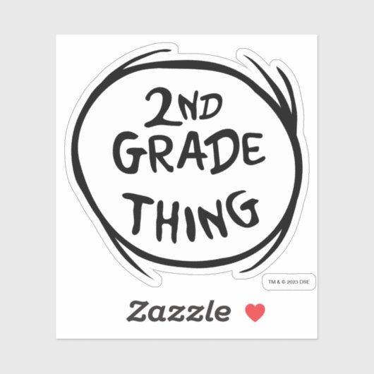 Dr. Seuss | Ding One Ding Two - 2nd Grade Sache Aufkleber (Blatt)