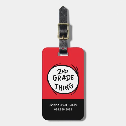 Dr. Seuss | Ding One Ding Two - 2nd Grade Sache Gepäckanhänger (Vorderseite vertikal)