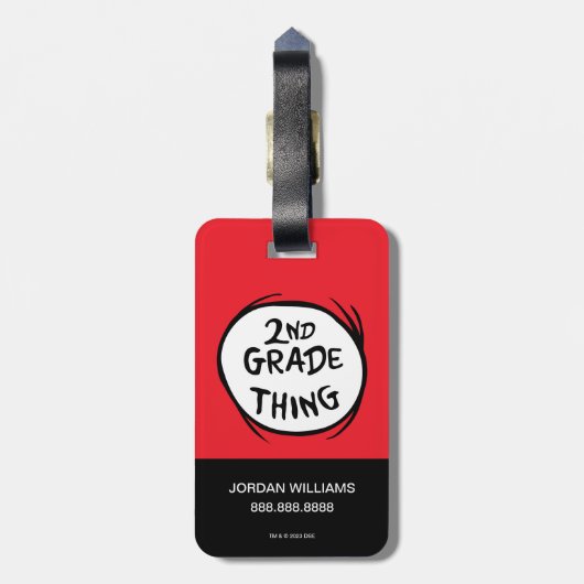 Dr. Seuss | Ding One Ding Two - 2nd Grade Sache Gepäckanhänger (Rückseite vertikal)