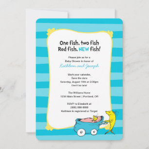 Dr. Seuss Ein Fisch - Einladung zur Babyparty fü