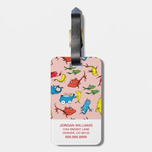 Dr. Seuss | Ein Fisch mit zwei Fischmustern Gepäckanhänger (Rückseite vertikal)