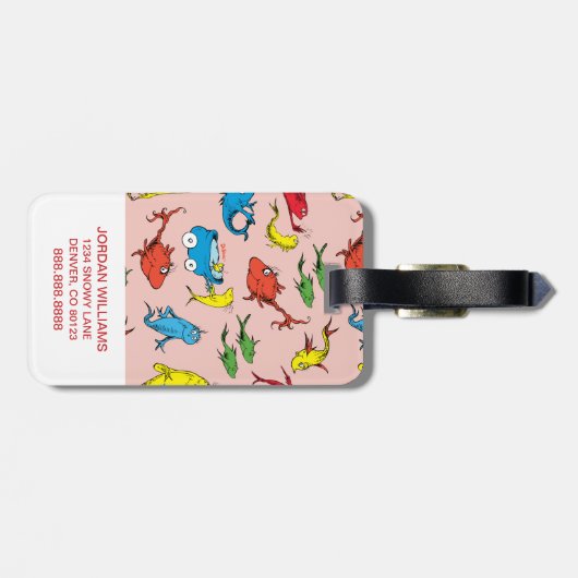 Dr. Seuss | Ein Fisch mit zwei Fischmustern Gepäckanhänger (Rückseite horizontal)