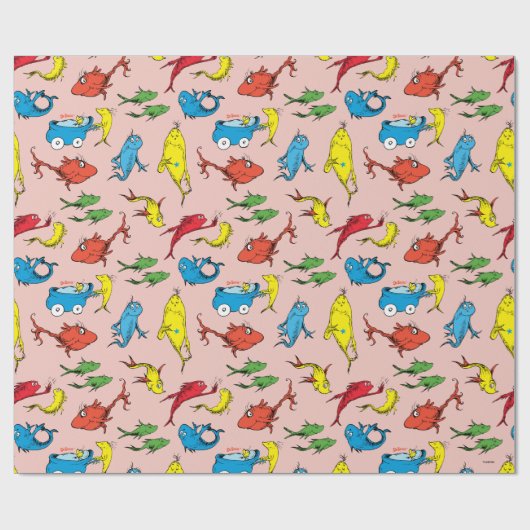 Dr. Seuss | Ein Fisch mit zwei Fischmustern Geschenkpapier (Flach)