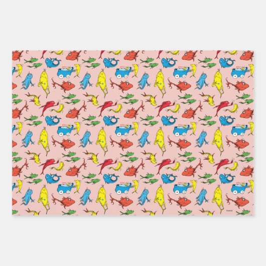 Dr. Seuss | Ein Fisch mit zwei Fischmustern Geschenkpapier Set (Vorderseite)