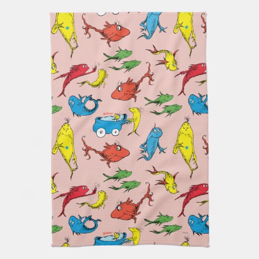 Dr. Seuss | Ein Fisch mit zwei Fischmustern Geschirrtuch (Vertikal)