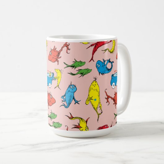 Dr. Seuss | Ein Fisch mit zwei Fischmustern Kaffeetasse (VorderseiteRechts)