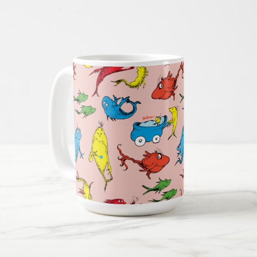 Dr. Seuss | Ein Fisch mit zwei Fischmustern Kaffeetasse (Vorderseite Links)