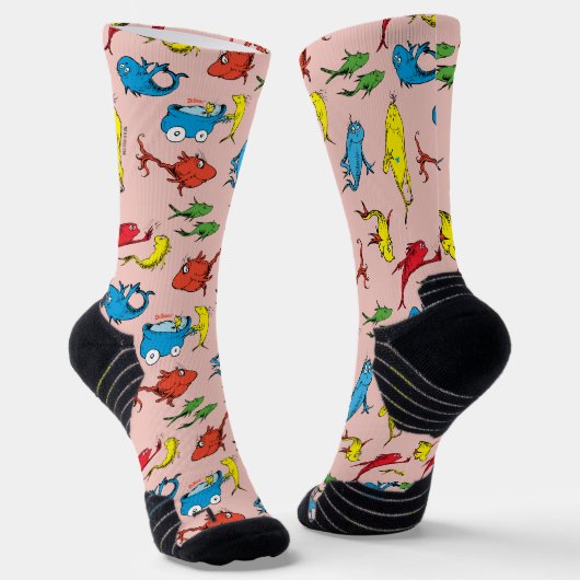 Dr. Seuss | Ein Fisch mit zwei Fischmustern Socken (Gewinkelt)