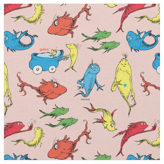 Dr. Seuss | Ein Fisch mit zwei Fischmustern Stoff (Nahaufnahme)