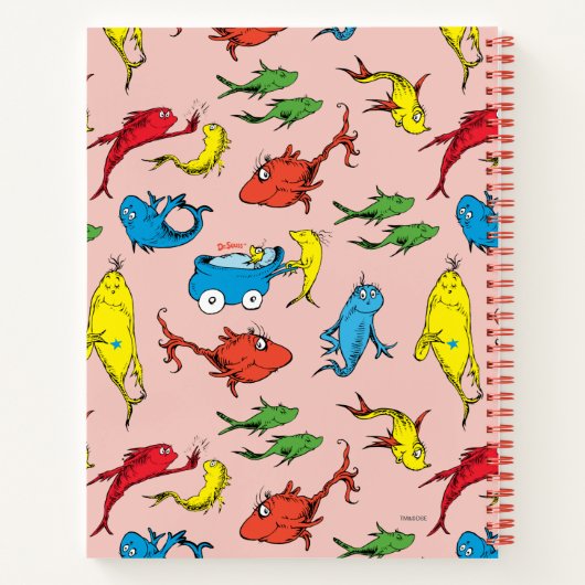 Dr. Seuss | Ein Fisch-Zwei-Fangmuster Zeichnend Notizblock (Rückseite)