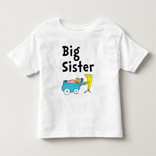 Dr. Seuss | Ein Fisch zwei Fische | Big Sister Kleinkind T-shirt (Vorderseite)