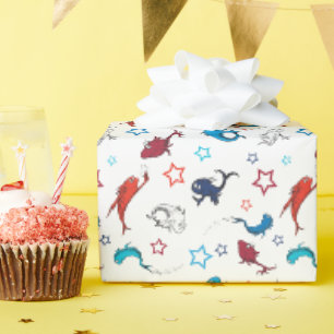 Dr. Seuss Ein Fisch, zwei Fische Sternmuster Geschenkpapier