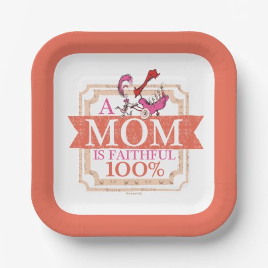 Dr. Seuss | Eine Mama ist zu 100% erschöpft Pappteller (Vorderseite)