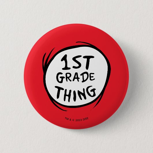 Dr. Seuss | Eins - Zwei - 1. Klasse Button (Vorderseite)