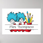 Dr. Seuss | Eins, zwei Lehrernamen Poster (Vorne)
